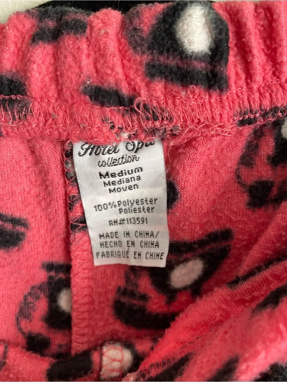 Hotel Spa Fleece Pajama Set Md Retro Rotary Telephone Cozy Whimsical Kitsch Y2K